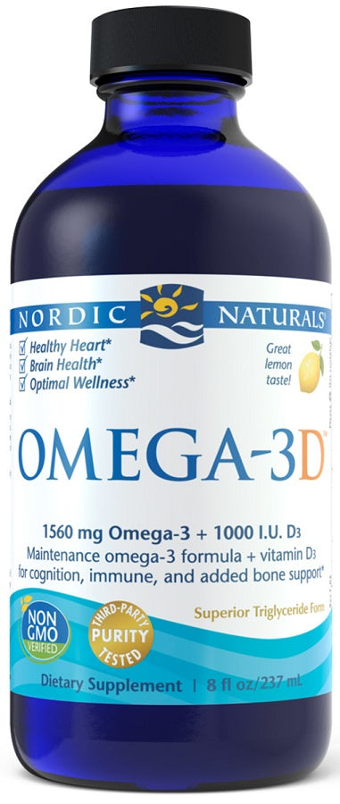 Nordic Naturals Omega-3D, 1560mg Lemon - 237 ml
