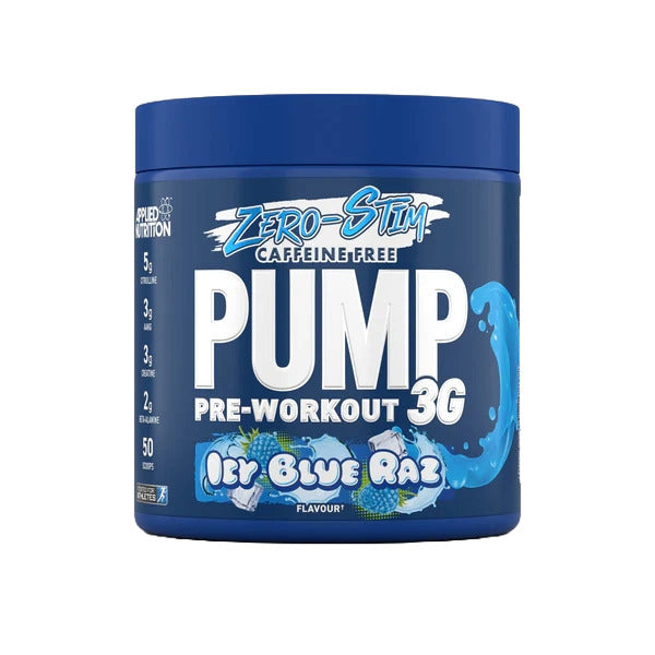 Applied Nutrition Pump 3G Pre-Workout (Zero Stimulant), Icy Blue Raz - 375g