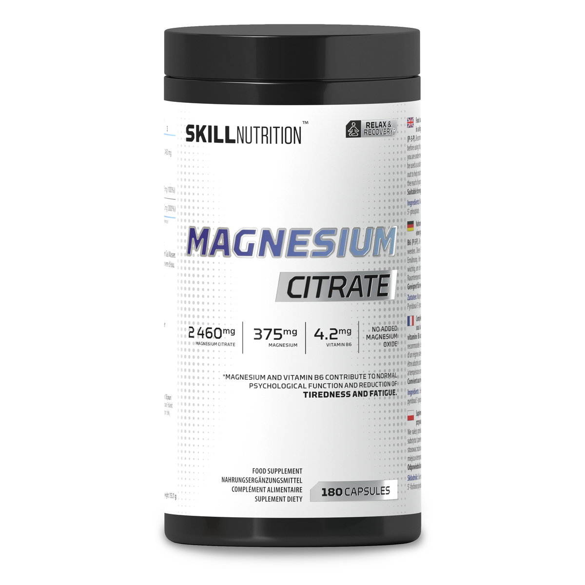 Skill Nutrition Magnesium Citrate - 180 caps