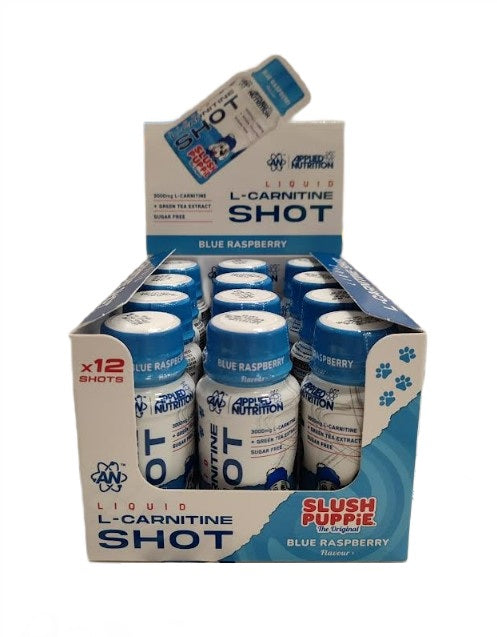 Applied Nutrition Liquid L-Carnitine Shot, Slush Puppie Blue Raspberry - 12 x 60 ml