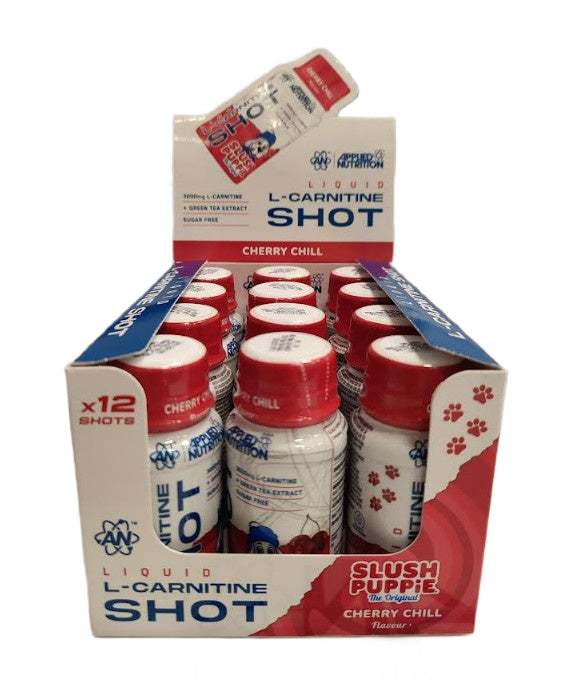 Applied Nutrition Liquid L-Carnitine Shot, Slush Puppie Cherry Chill - 12 x 60 ml