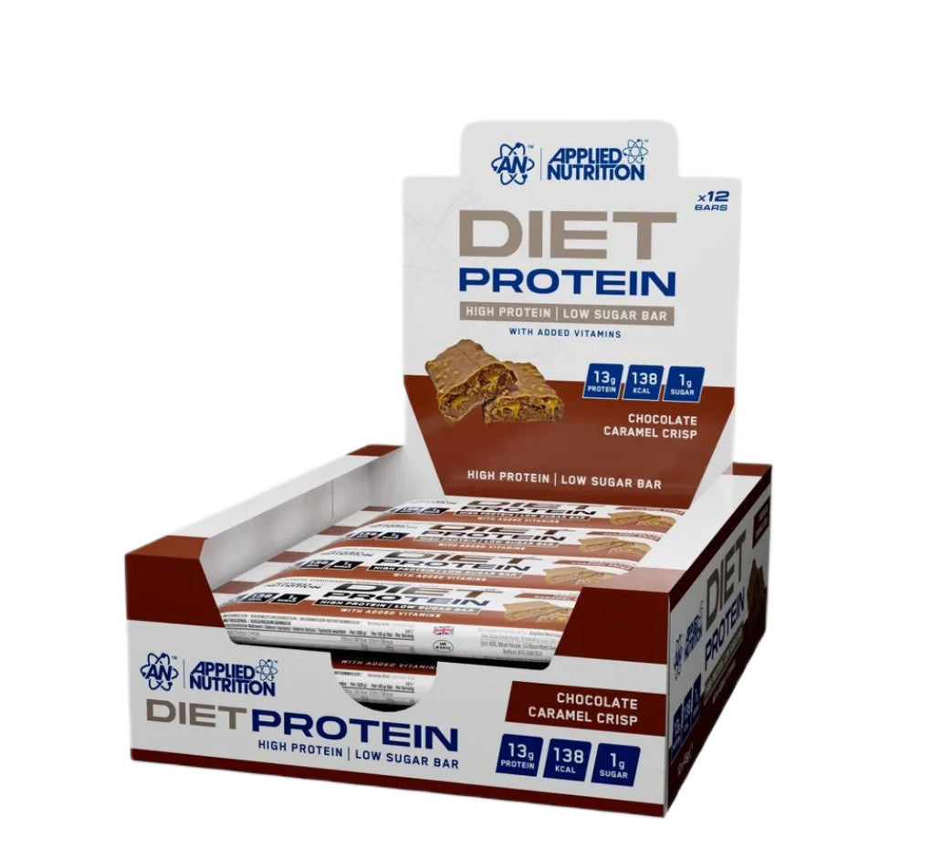 Applied Nutrition Diet Protein Bar, Chocolate Caramel Crisp - 12 x 45g