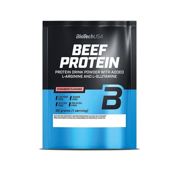 BioTechUSA Beef Protein, Strawberry - 30g (1 serving)