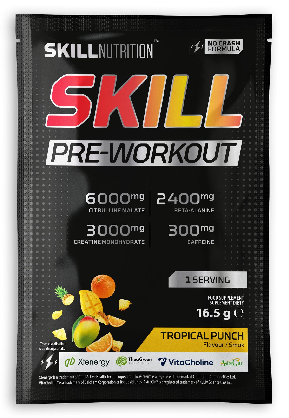 Skill Pre-Workout, Tropical Punch - 16.5g (1 serving)